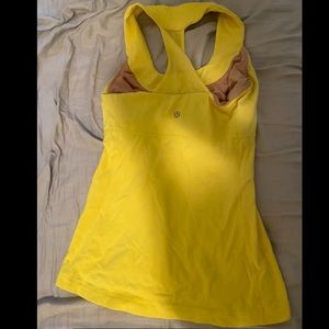 Yellow Racerback Tank with Built-in Bra
